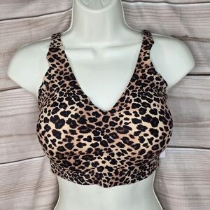 Secret Treasures Bra Wirefree Adj Straps & Back Hook Leopard Print Tan XL